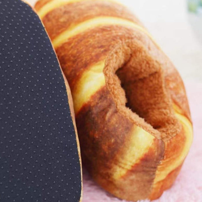 Cosycombe™ Toast Bread Winter Slippers with Fleece Lining and Ankle Cuff