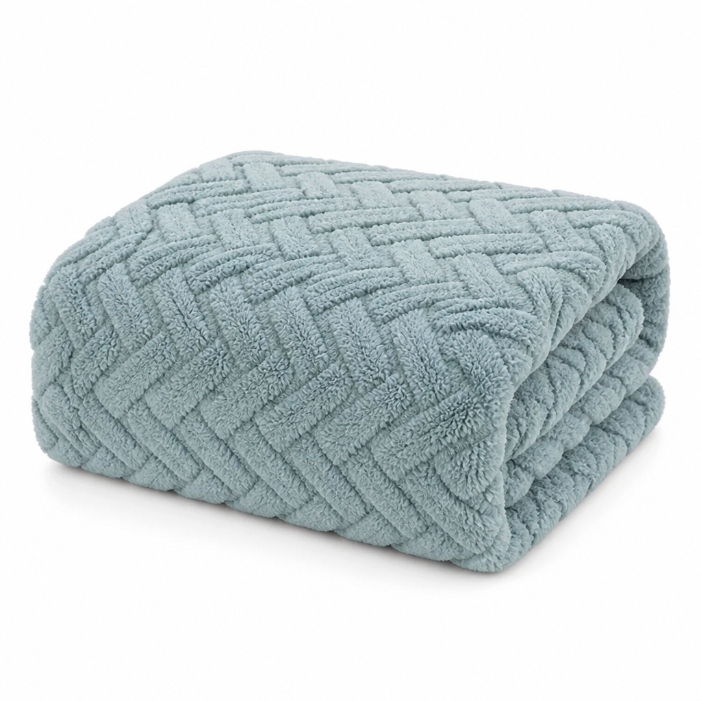 Cosycombe™ Reversible Jacquard Fleece Blanket – Smooth and Fluffy Sides