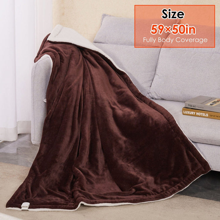 Cosycombe™ Double-Sided Flannel Heated Blanket with 6 Heat Levels