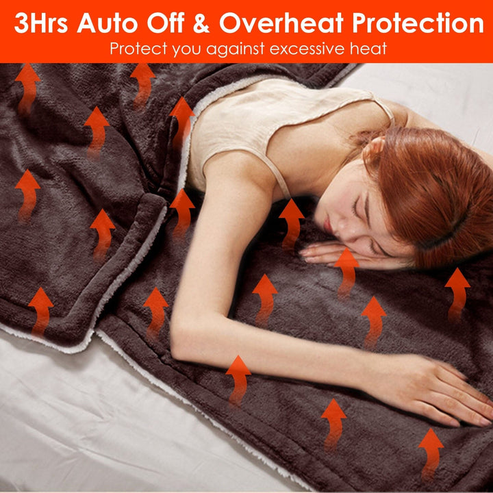 Cosycombe™ Double-Sided Flannel Heated Blanket with 6 Heat Levels