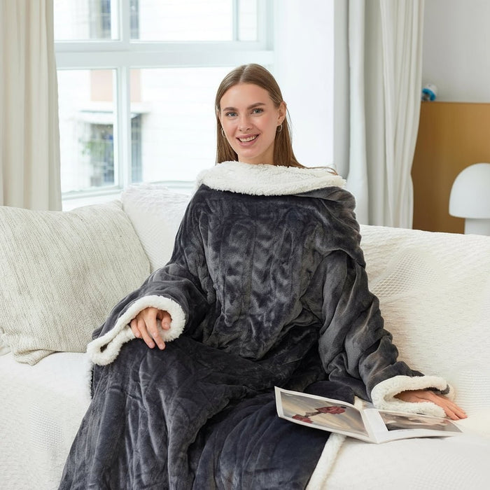 Cosycombe™ Heated Wearable Blanket with Sleeves and Foot Pocket