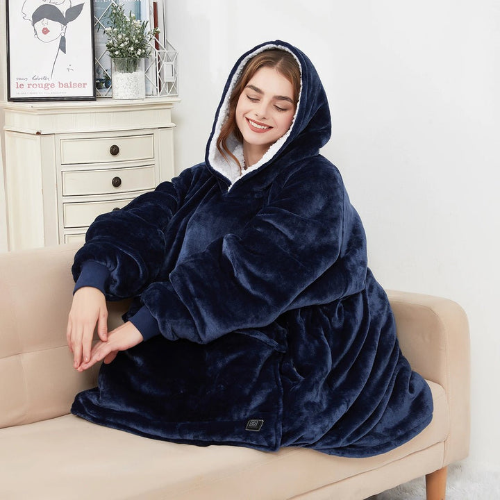 Cosycombe™ USB Heated Blanket Hoodie in Soft Flannel