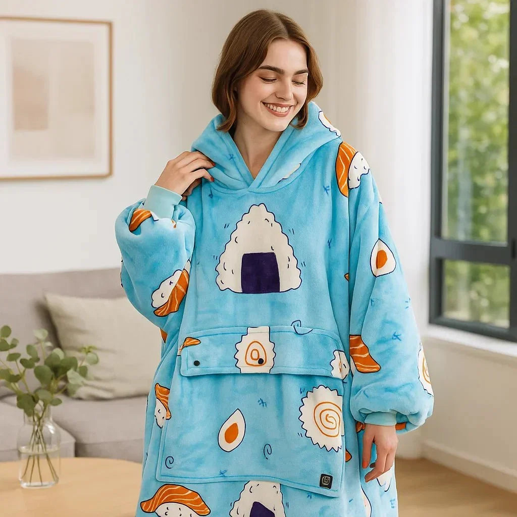 Cosycombe™ USB Heated Blanket Hoodie in Soft Flannel
