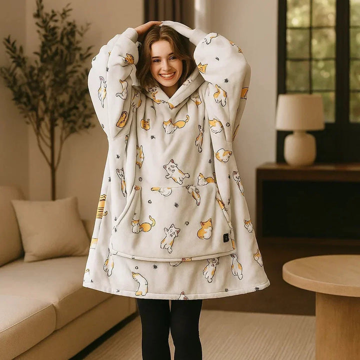 Cosycombe™ USB Heated Blanket Hoodie in Soft Flannel