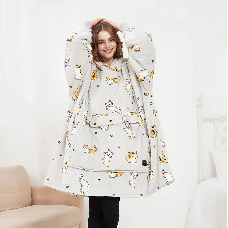 Cosycombe™ USB Heated Blanket Hoodie in Soft Flannel