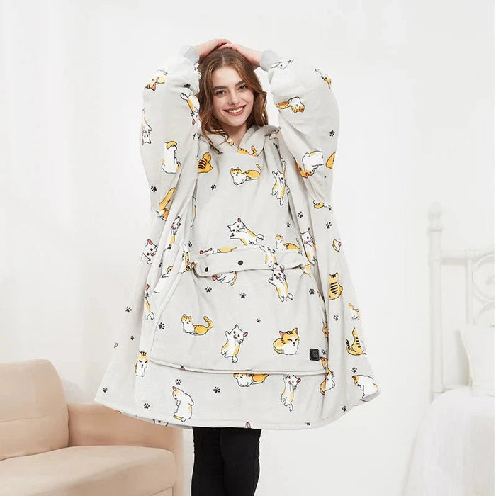 Cosycombe™ USB Heated Blanket Hoodie in Soft Flannel