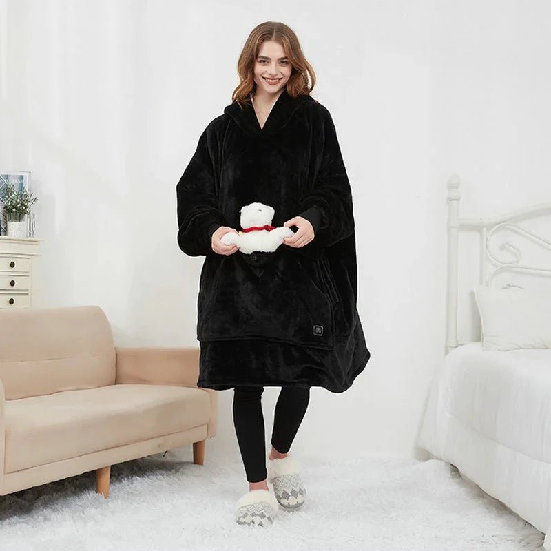 Cosycombe™ USB Heated Blanket Hoodie in Soft Flannel