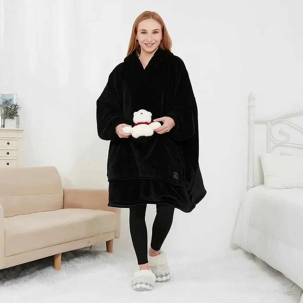Cosycombe™ USB Heated Blanket Hoodie in Soft Flannel
