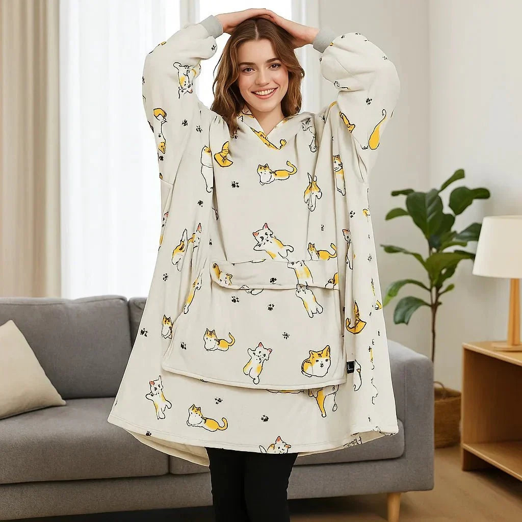 Cosycombe™ USB Heated Blanket Hoodie in Soft Flannel