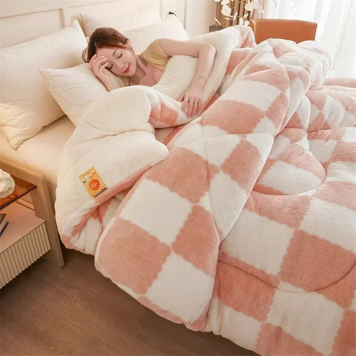 Cosycombe™ Quilted Plaid Weighted Blanket for Warm Winter Nights