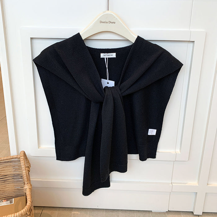 Cosycombe Knitted Shoulder Wrap with Tie Front