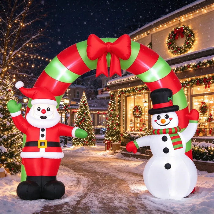 Cosycombe Inflatable Christmas Archway with Santa and Snowman