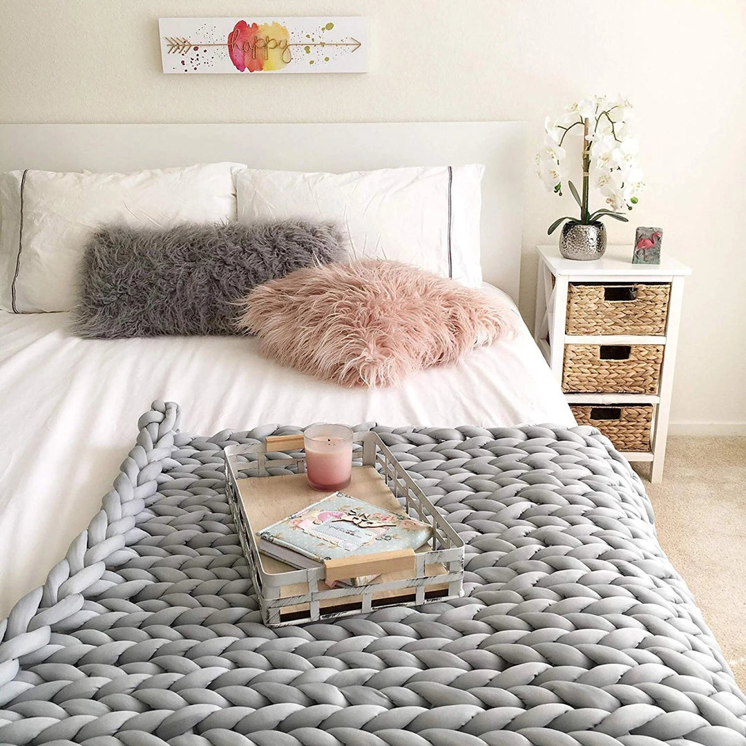 Cosycombe™ Chunky Knit Blanket in Soft Microfibre, Twelve Colours