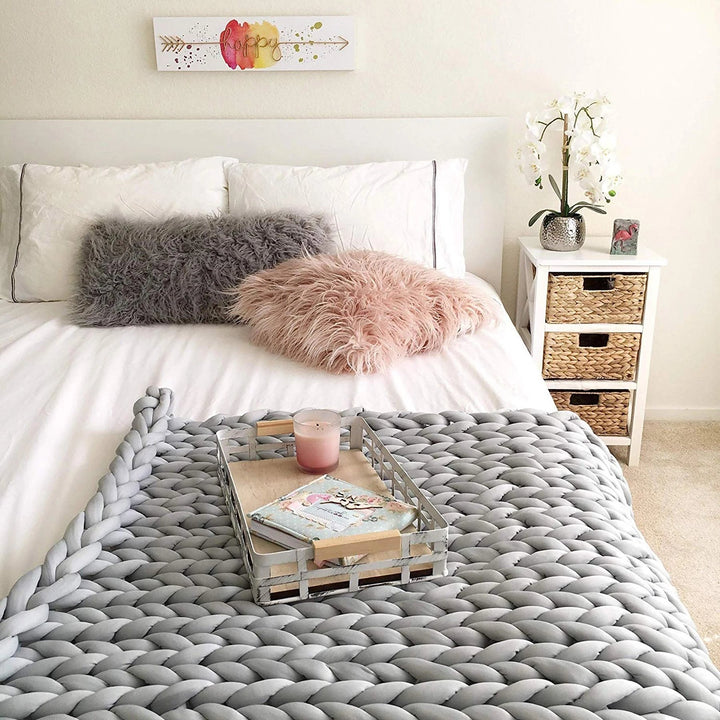 Cosycombe™ Chunky Knit Blanket in Soft Microfibre, Twelve Colours