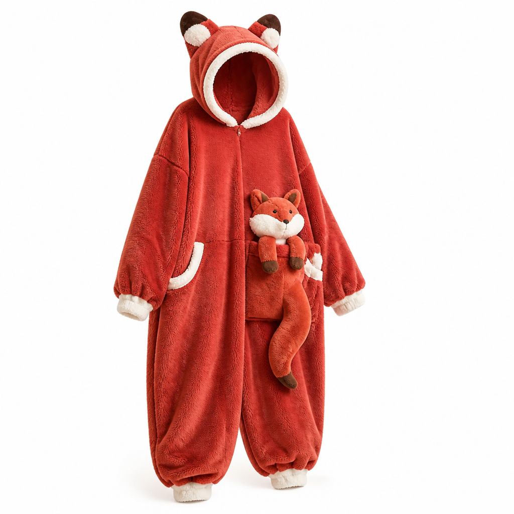 Cosycombe™ Hooded Fleece Wearable Blanket Pyjamas with Playful Animal Designs