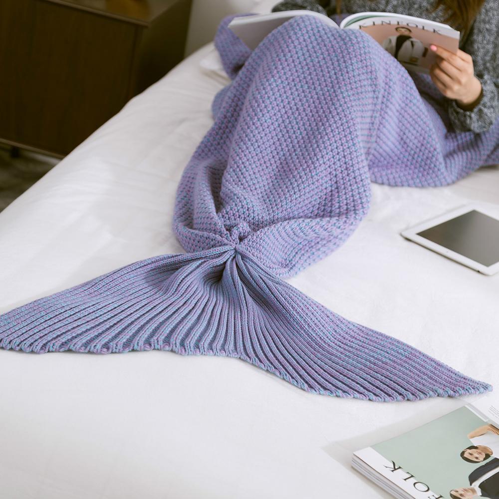 Cosycombe™ Crochet Mermaid Tail Blanket in Soft Cotton Blend
