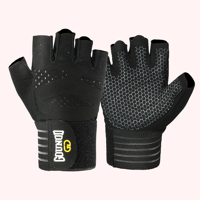Cosycombe Half-Finger Gym Gloves with Long Wrist Wrap