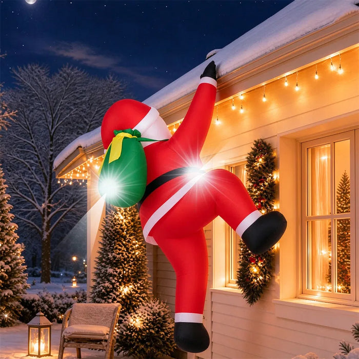Cosycombe Inflatable Climbing Santa with Gift Bag and LED Lights