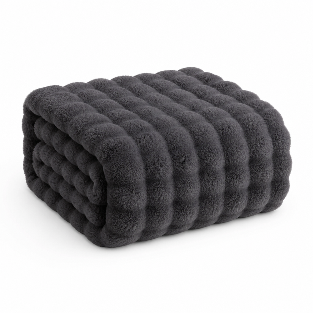 Cosycombe™ Ribbed Plush Knit Blanket, Soft and Machine Washable