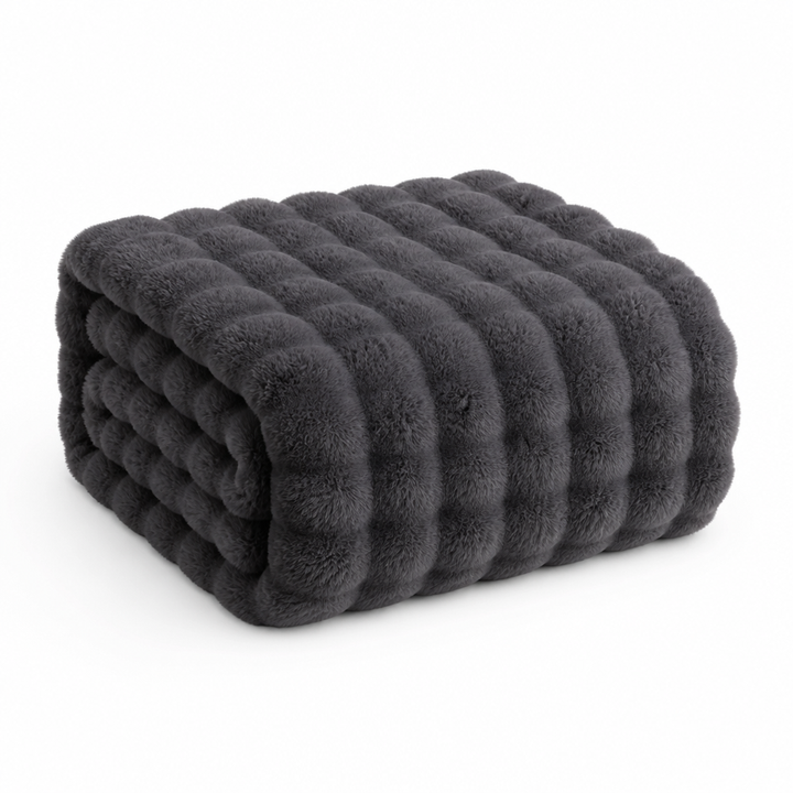 Cosycombe™ Ribbed Plush Knit Blanket, Soft and Machine Washable