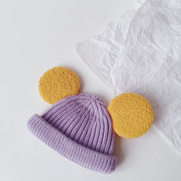 Cosycombe Kids Teddy Ear Beanie in Soft Rib Knit