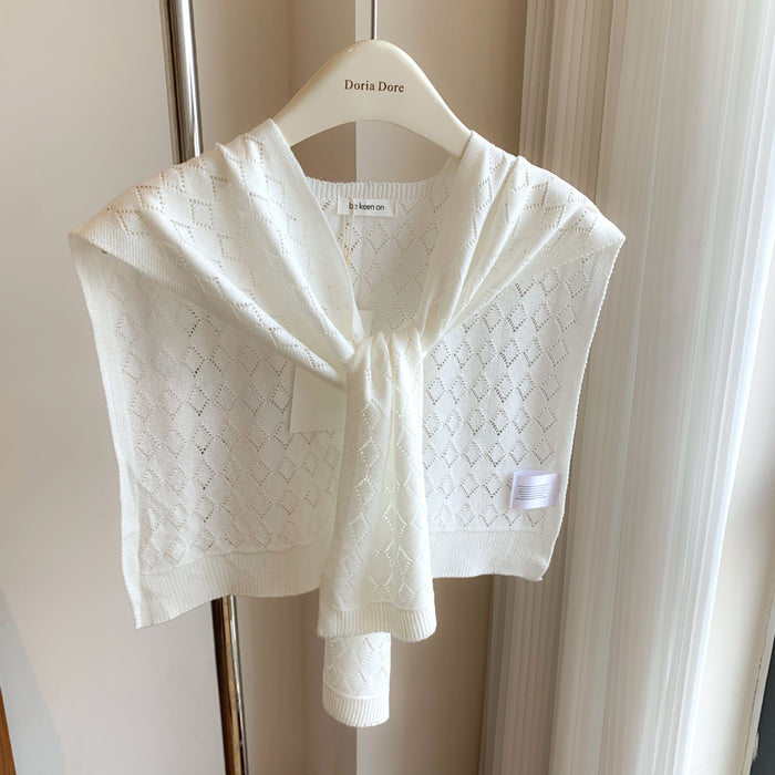 Cosycombe Knitted Shoulder Wrap with Tie Front