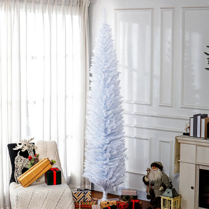 Cosycombe Tall White Pencil Christmas Tree, 8ft Unlit