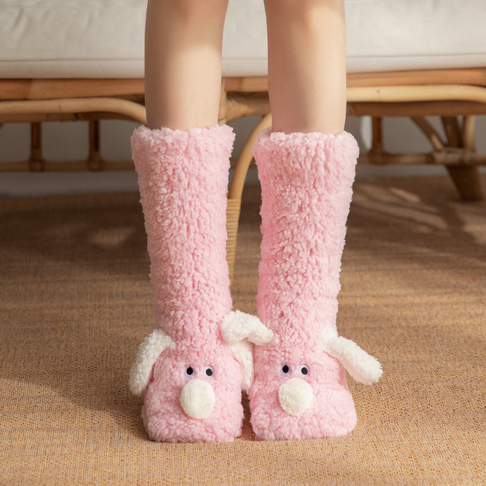 Cosycombe Plush Dog Socks with 3D Ears and Grip