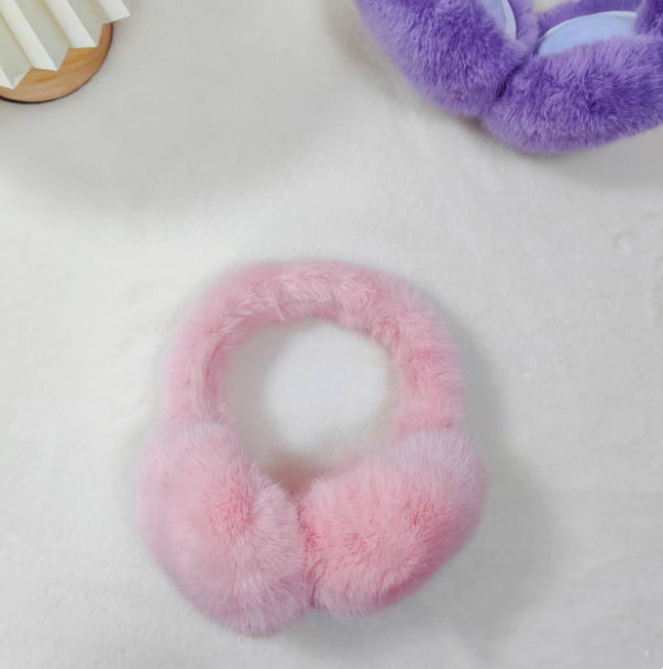 White fluffy faux fur earmuffs
