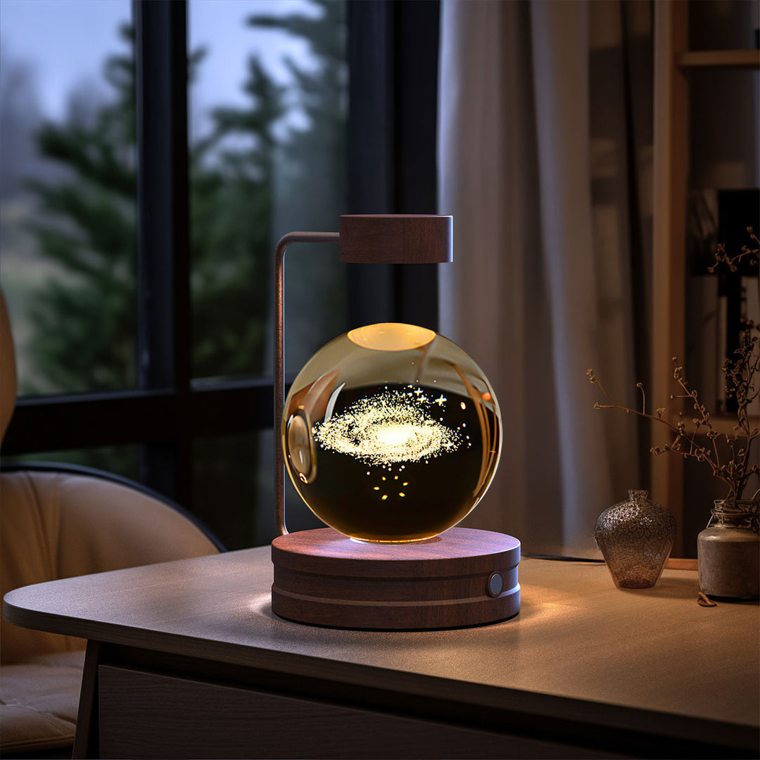 3D Crystal Ball Night Light – Warm Bedside Lamp