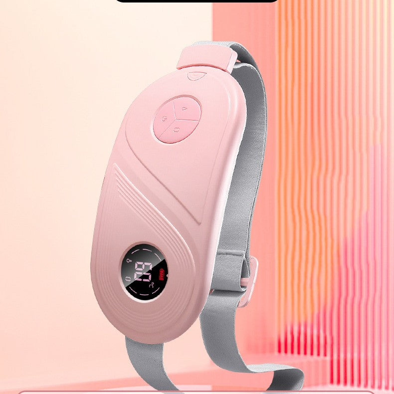 White USB heated waist belt with digital display