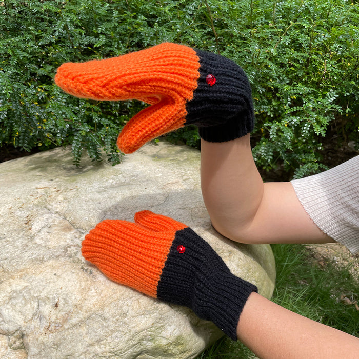 Cosycombe Funny Knitted Goose Mittens, Short or Long