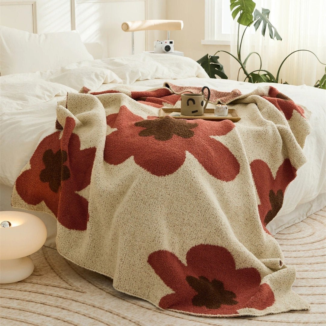 Cosycombe™ Super Soft Floral Plush Throw for Chilly Nights on the Sofa