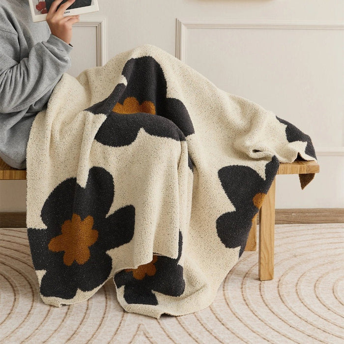 Cosycombe™ Super Soft Floral Plush Throw for Chilly Nights on the Sofa