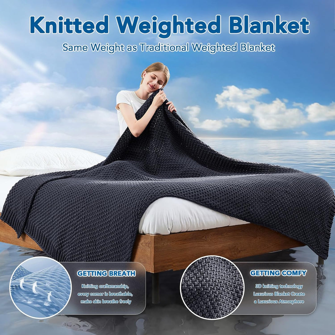Cosycombe™ Knitted Weighted Blanket in Breathable Cooling Microfibre