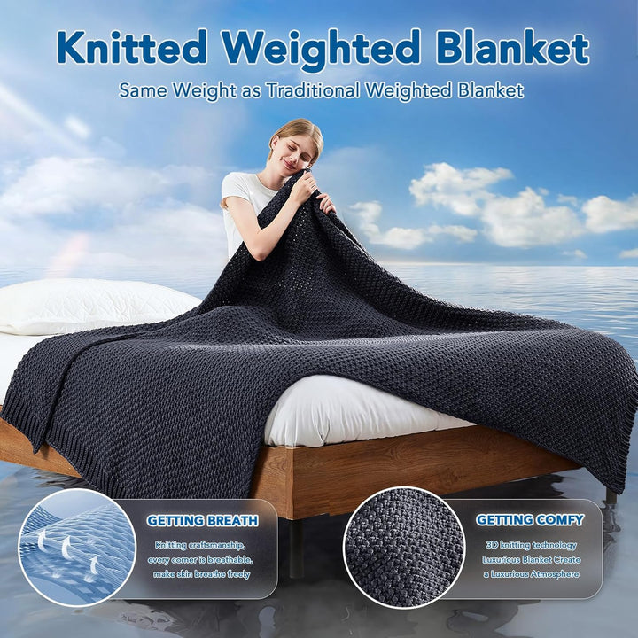 Cosycombe™ Knitted Weighted Blanket in Breathable Cooling Microfibre