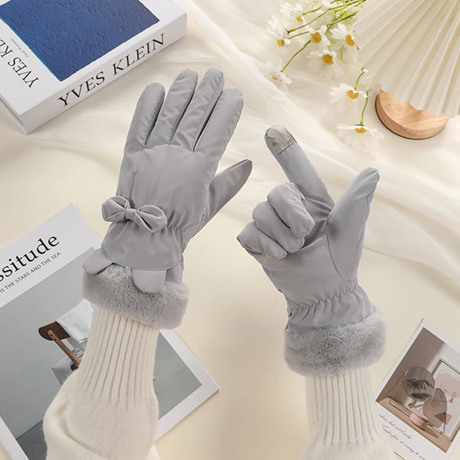 Cosycombe™ Elegant Waterproof Touchscreen Gloves with Bow Detail