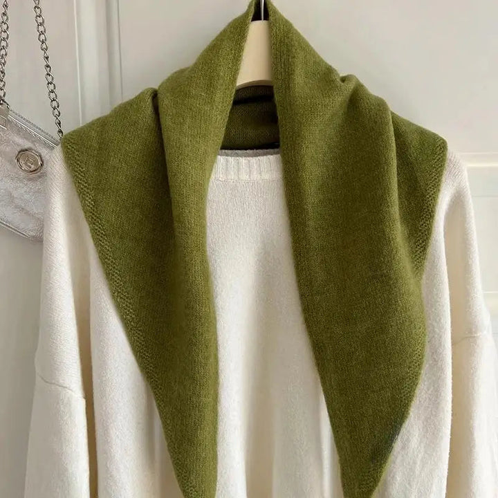Cosycombe™ Korean-Style Triangle Knitted Scarf – Soft Winter Wrap for Women