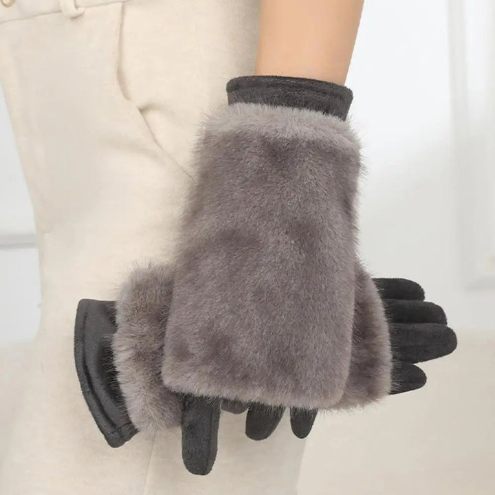 Cosycombe™ Suede Touchscreen Winter Gloves with Soft Fur Trim