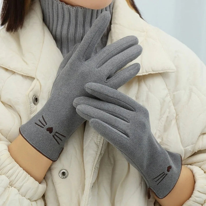 Cosycombe™ Cat Embroidered Touchscreen Winter Gloves for Women