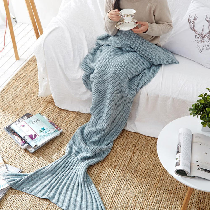 Cosycombe™ Crochet Mermaid Tail Blanket in Soft Cotton Blend