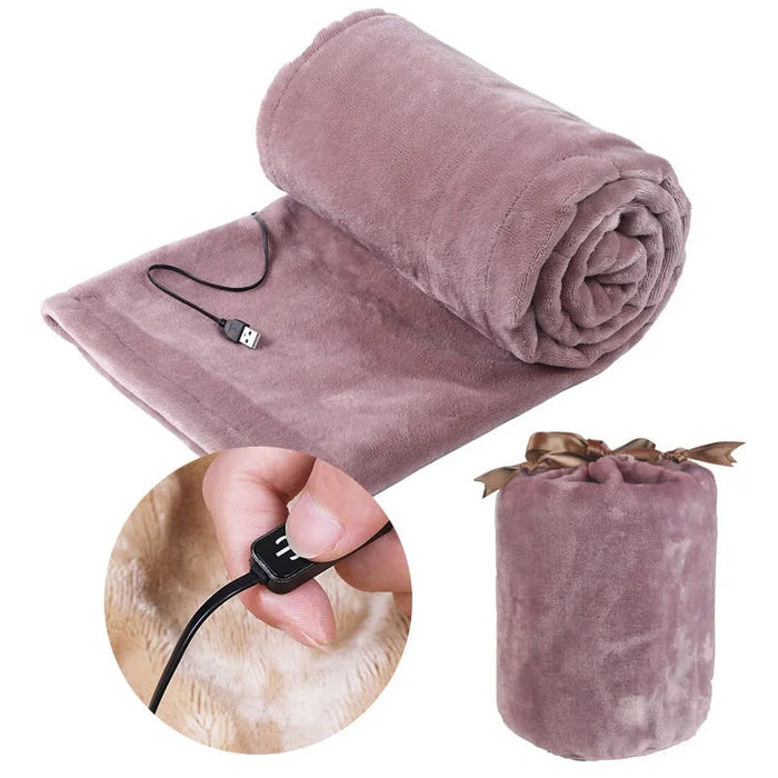 Cosycombe™ Plush Fleece USB Heated Blanket with Storage Bag