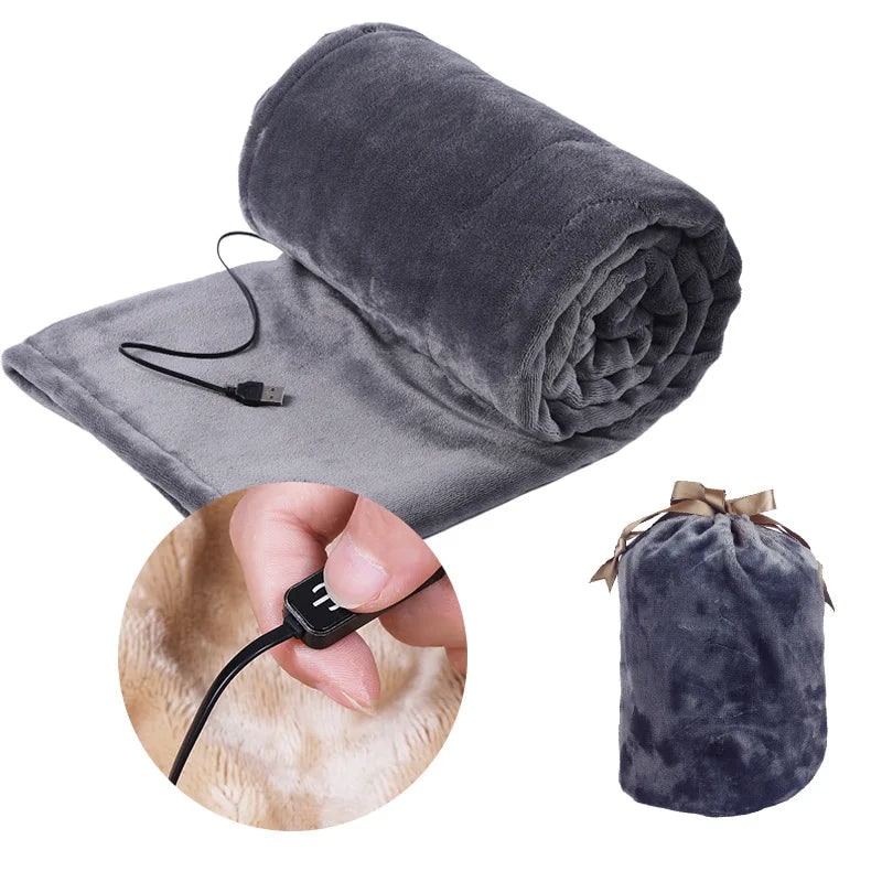 Cosycombe™ Plush Fleece USB Heated Blanket with Storage Bag
