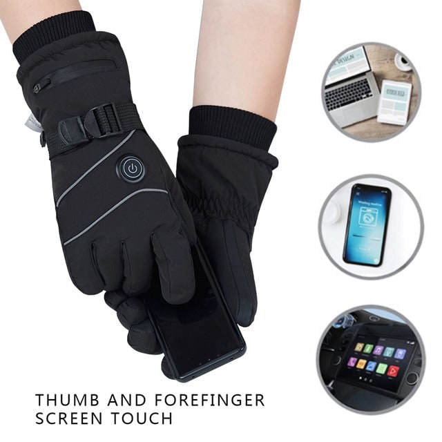 Cosycombe™ Heated Touchscreen Gloves with Fleece Lining and 3 Heat Levels