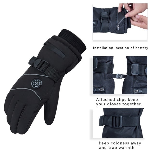 Cosycombe™ Heated Touchscreen Gloves with Fleece Lining and 3 Heat Levels