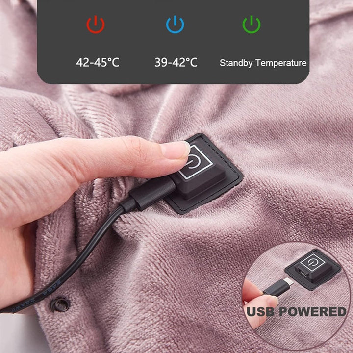 Cosycombe™ Soft Flannel USB Heated Blanket with 3 Heat Settings