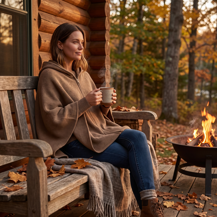 Cosycombe™ Hooded Heated Wearable Blanket with Zip and 3 Heat Settings