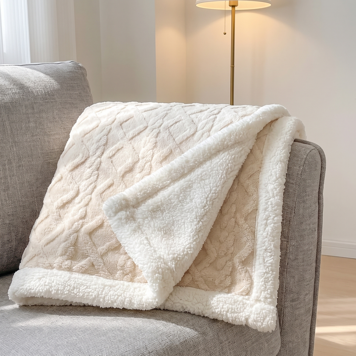 Cosycombe™ Reversible Brushed Sherpa Blanket – Heavy, Warm and Soft