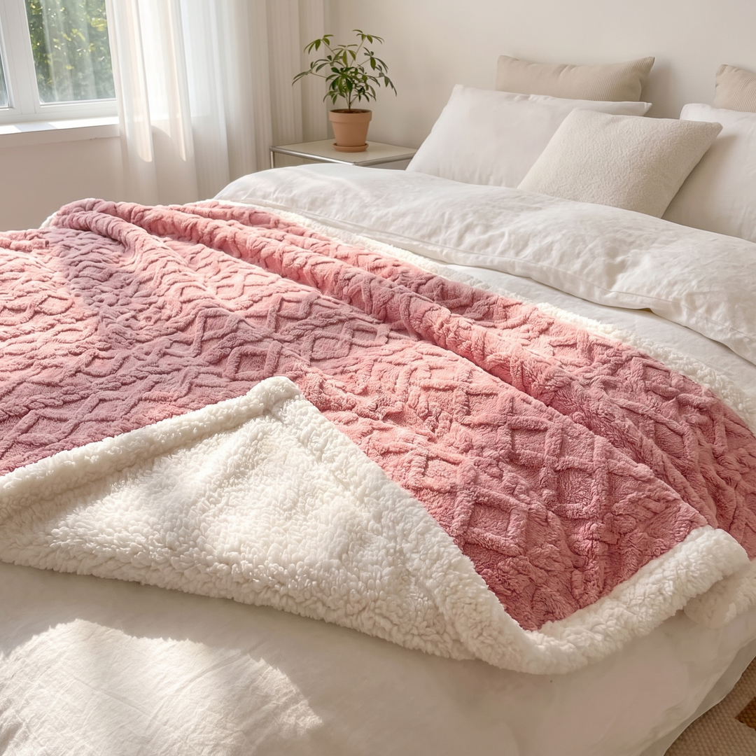 Cosycombe™ Reversible Brushed Sherpa Blanket – Heavy, Warm and Soft