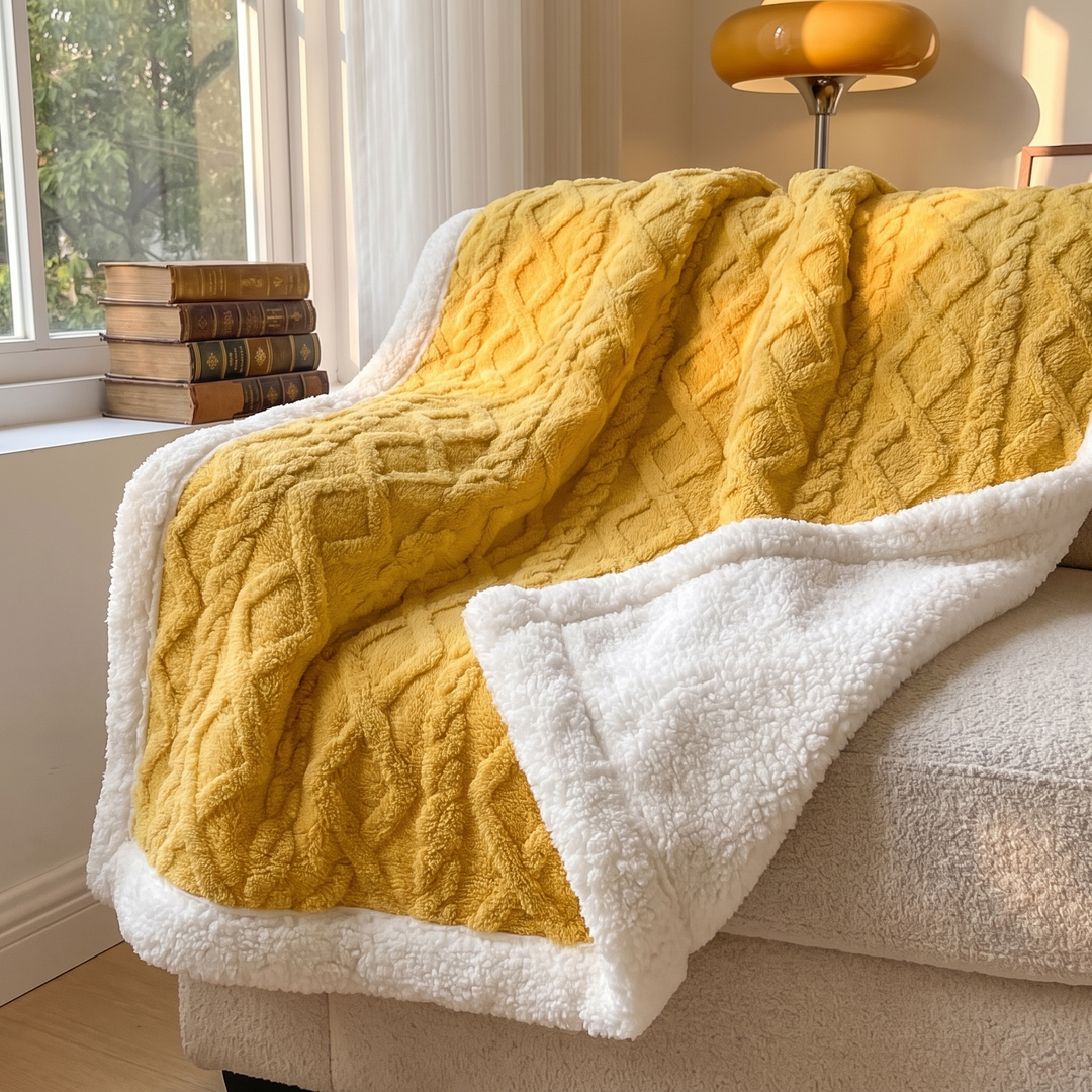 Cosycombe™ Reversible Brushed Sherpa Blanket – Heavy, Warm and Soft